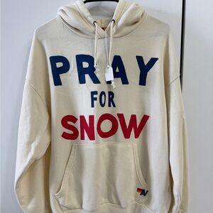 NWT Aviator Nation Vintage PRAY FOR SNOW RELAXED Hoodie
